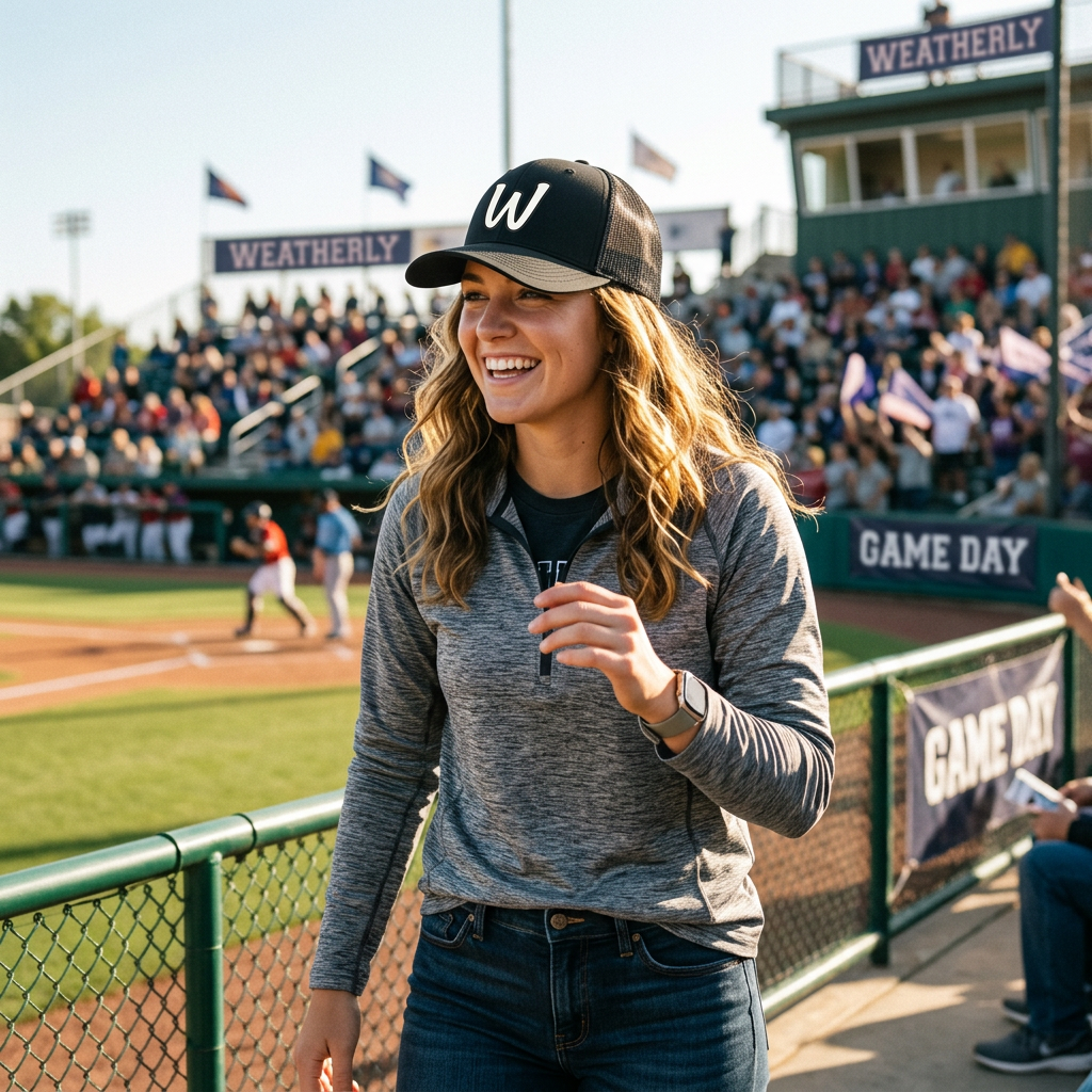 Weatherly W Trucker Hat – In-Use View